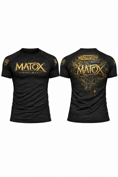 MATOX Apex Predator Elite Siyah-Gold Kısa Kollu MMA & BJJ Rashguard