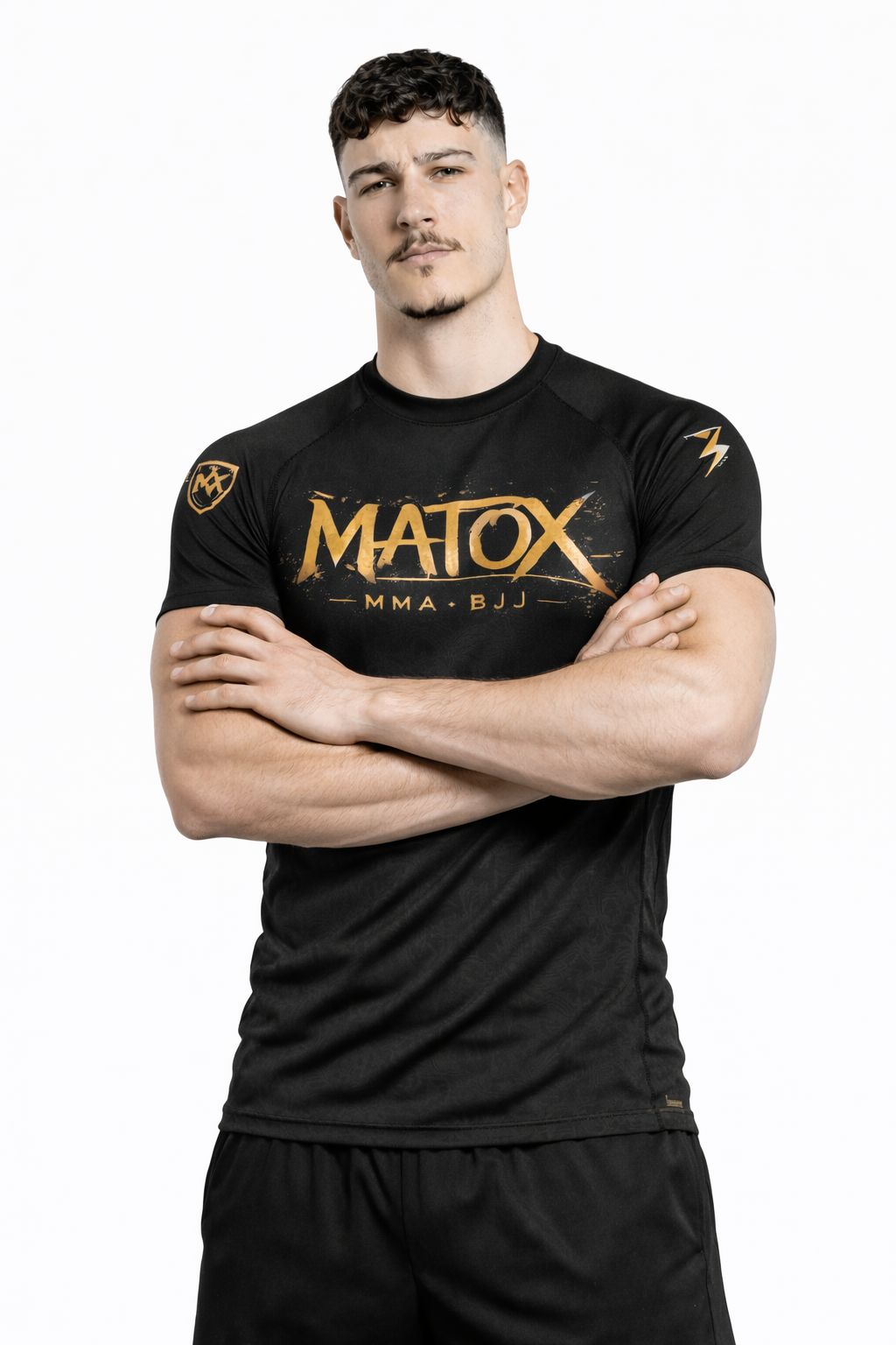 MATOX Apex Predator Elite Siyah-Gold Kısa Kollu MMA & BJJ Rashguard